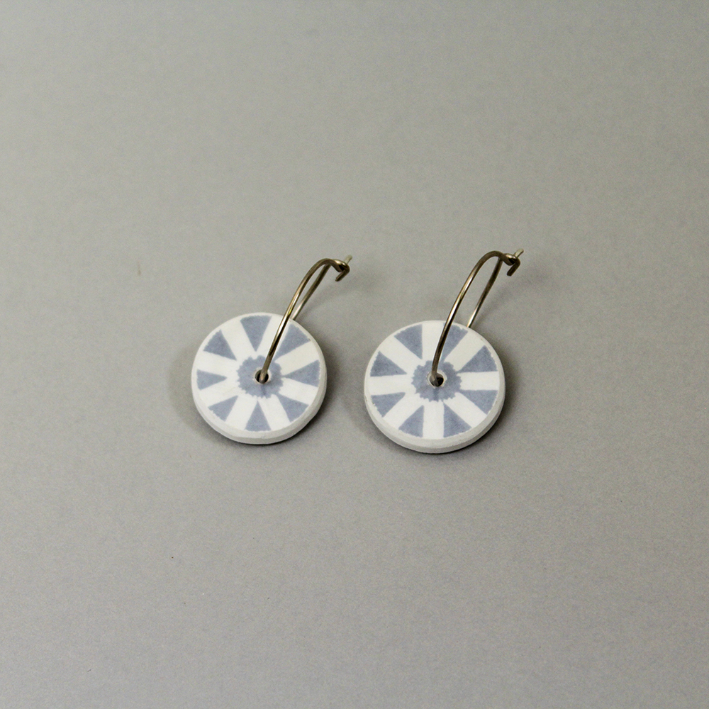 Crown Lynn Sunglow (Grey) Earrings (Sold Out) - Image 2